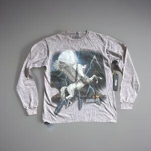 Civil Regime Lucid Euphoria Pegasus Purple Acid Wash Vintage Look Tee Size Small